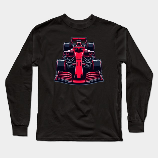 Red formula 1 car Long Sleeve T-Shirt by Mpd Art
